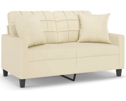 Stijlvolle crèmekleurige 2-zitsbank kunstleer Tweezitsbank - Sofa - Bankstellen - Lounge Meubels - Creme Sofa