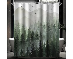 Stijlvolle Douchegordijn met Bosmotief en Waterafstotende Eigenschappen voor Badkamer