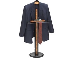 Stijlvolle Dressboy voor Heren - Kledinghanger met Broekhanger en Plank - Zwart/Vintage Design