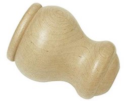 Stijlvolle eindknop voor gordijnroedes Ø28 mm van natuurlijk hout