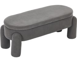 Stijlvolle en moderne opbergbank voor slaapkamer, garderobe, entree en woonkamer met opbergruimte, hoogwaardige chenille-stof met massief houten frame, antislipbank (Grijs)