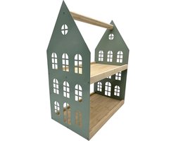 Stijlvolle etagère met handvat voor fruit, ontbijt, en desserts - 2 niveaus, bamboe en metaal