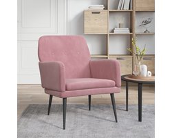 Stijlvolle Fauteuil - Fluweel Roze - Comfort & Luxe Comfortabele Fauteuil - Velvet Fauteuil - Fauteuil Roze - Lounge Stoel - Fauteuils Online Kopen