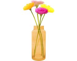 Stijlvolle Gele Glazen Vaas voor Woondecoratie - 12,5x30 cm