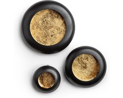 Stijlvolle Gouden Wanddecoratie Kandelaars Set voor Gezellige Sfeer in de Woonkamer