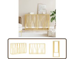 Stijlvolle goudkleurige wandtafel van glas en staal Wandtafel - Gouden Wandtafel - Salontafel - Entreetafel - Consoletafel