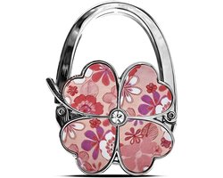 Stijlvolle Handtas Houder met Bloemenpatroon, Metalen Opberghaak voor Handtassen en Accessoires