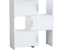 Stijlvolle Kast - Wit Melamine - 65x89,8x31,5cm - Ruimtebesparend Design