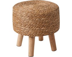 Stijlvolle kruk van natuurlijk zeegras en dennenpoten - Handgemaakt voor slaapkamer en woonkamer