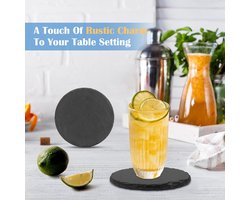 Stijlvolle marmeren onderzetters set van 2 met kurken achterkant - Absorberend en antislip, perfect voor salontafel bescherming