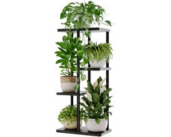 Stijlvolle Metalen Plantenstandaard voor Binnen en Buiten met 4 Verdiepingen en 5 Potten