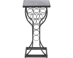 Stijlvolle Metalen Wijnrekken - Zwarte Wijnopslag met Elegante Marmeren Bovenkant en Moderne Ontwerpen