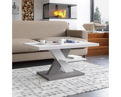 Stijlvolle moderne witte salontafel met opbergruimte voor de woonkamer