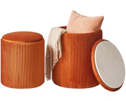 Stijlvolle opbergkruk - multifunctioneel - 1 stuk - fluweel - 15,4 x 17,7 inch