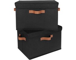 Stijlvolle Opvouwbare Stoffen Opbergdozen met Deksel voor Kleding en Meer, Set van 2