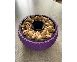 Stijlvolle Pistache Kom 15 cm Paars en Zwart - Geproduceerd met 3D-printen