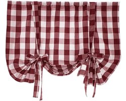 Stijlvolle Ruitmotief Keuken Gordijn in Country Style - Semi-Transparante Bistro Gordijnen voor Korte Raamdecoratie in de Keuken, Ideaal voor Landhuis en Gezellige Sfeer