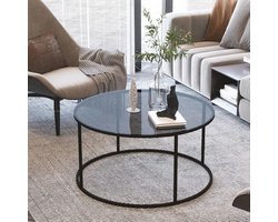 Stijlvolle Salontafel 45x80cm - Zwart en Transparant