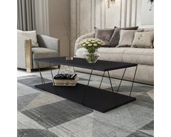 Stijlvolle Salontafel - Antraciet & Zwart - 120x30x50cm - Duurzaam Melamine