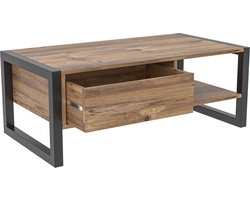Stijlvolle Salontafel - Zwart & Eiken Design - 105x40x55cm - Duurzaam Melamine Materiaal