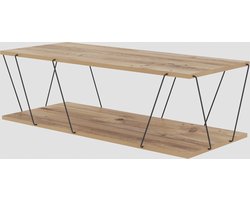 Stijlvolle Salontafel - Zwart & Eiken Design - 120x30x50cm - Duurzaam Melamine Materiaal
