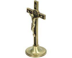 Stijlvolle Staande Katholieke Kruis - Koperkleurige Decoratie voor Huis en Kerk