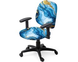 Stijlvolle Stoelhoezen voor Kantoor, 2 Stuks, Marmerpatroon, Rekbare Bescherming voor Bureau- en Computerstoelen, Perfecte Kantooraccessoires