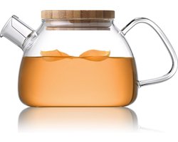 Stijlvolle theepot met bamboe deksel, inhoud 900ml,  Samadoyo