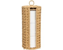 Stijlvolle toiletrolhouder - ruimtebesparend - 1 stuk - rieten design