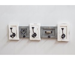 Stijlvolle Vintage Kapstok van Massief Hout met 5 Haken - 11 x 67 x 18 cm