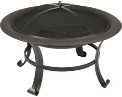 Stijlvolle vuurkorf - groot, weerbestendig - zwart - diameter 76 cm