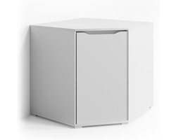 Stijlvolle Witte Hoekcommode met Veel Opbergruimte en Handgreepvrij Design