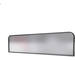 Stijlvolle zwarte glazen bureau-scheidingswand met roestvrijstalen frame, 60 cm, kantoorprivacyscheidingswand voor restaurants en werkplekken. Duurzame en elegante oplossing voor verbeterde