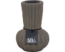 STILL - Kleine Flesvaas - Lijnen - Dark - Bruin - 20 x 14 cm