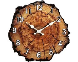 Stille Houten Wandklok - Houten klok - Wanddecoratie - 30x30x0.4cm - Massief Hout - Stil Uurwerk - Duidelijk Leesbaar - Scandinavisch Design - Voor Thuis & Kantoor