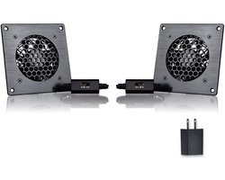 Stille USB Kabinetkoeler - 80mm Ventilator met Snelheidsregeling voor AV Kasten (2 Stuks)