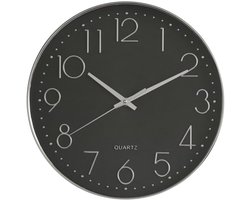 Stille Wandklok | Moderne Decoratieve Klok | Rond & Goed Afleesbaar — Geschikt Voor Thuis, Kantoor, Keuken, Klaslokaal & School — Stil Veeguurwerk — Stijlvolle Ronde Wandklok Voor Woonkamer, Bureau Of Slaapkamer (Zwart)
