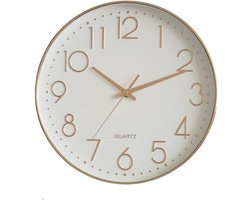 Stille Wandklok | Moderne Decoratieve Klok | Rond & Goed Afleesbaar — Ideaal Voor Thuis, Kantoor, Keuken, Klaslokaal Of School — Stil Uurwerk — Stijlvolle Ronde Wandklok Voor Woonkamer, Bureau Of Slaapkamer (RoséGoud)
