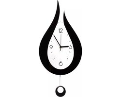 Stille wandklok zonder tikken, creatieve moderne druppelvormige slingerklok, digitale klok, geschikt voor wanddecoratie in slaapkamers, woonkamers, keukens en kantoren.