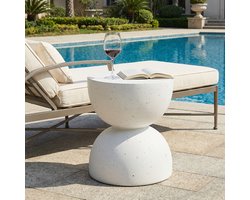 STILVORA Bijzettafel Voor Buiten - Licht En Waterbestendig - Voor Tuin Balkon En Terras - Magnesiumoxide - Wit
