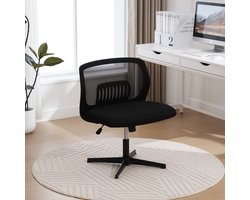 STILVORA Bureau Stoel - Moderne Armloze Ontwerp - Verstelbare Functie & 360° Draaibaar - Voor Thuis, Kantoor & Studie - Mesh - Zwart