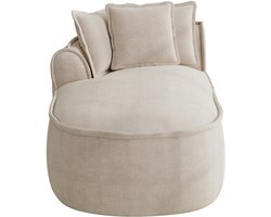 STILVORA Chaise Longue 1-Zits - Links Met Kussens En Zonder Montage - Extra Diepe Zit Voor Woonkamer En Lounge - Chenille Licht Taupe