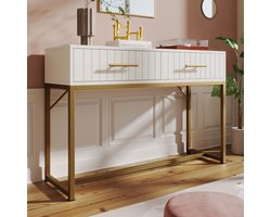 STILVORA Dressoirs - 120x40x75 cm - Sideboard Met 6 Lades - Grote Opbergkast Voor Kleding En Accessoires - Stijlvol Industrieel Dressoir - Metaal - Wit