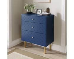 STILVORA Dressoirs - 82x120x40 cm - Ladekast Met 2 Deuren En 3 Lades - Dressoir Kasten - Spaanplaat - Marineblauw