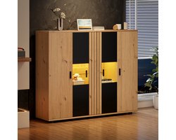 STILVORA Dressoirs - Buffetkast Wit Met 4 Deuren En 2 Laden - Praktische Opbergkast Voor TV En Accessoires - 208×39,5×80 cm - Spaanplaat