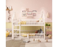 STILVORA Eenpersoonsbedden 140x200 cm - Kinder-Etagenbed Met Speelruimte Onder Het Bed - Hout - Grijs