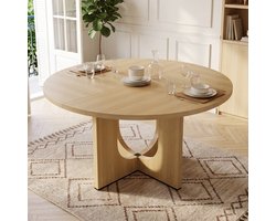 STILVORA Eettafel - Ronde Tafel Voor 4-6 Personen - Scandinavisch Minimalistisch Voor Eetkamer En Woonkamer - MDF - 120x120x75 Cm - Eikenkleur