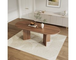 STILVORA Eettafel - Uitschuifbaar Met Verdikte Tafelblad En Ronde Hoeken - Voor Eetkamer En Keuken - MDF - 120 Tot 160x80 Cm - Walnoot