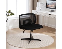 STILVORA Ergonomische Armløse Stoel - Modern Design - 360° Draaibaar - Voor Thuis en Kantoor - Velours Zwart