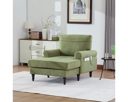 STILVORA Fauteuil 125,5 X 97 X 86 Cm - Extra Brede Zitting Met Zijvakken - Voor Woonkamer Slaapkamer En Kantoor - Chenille - Olijfgroen